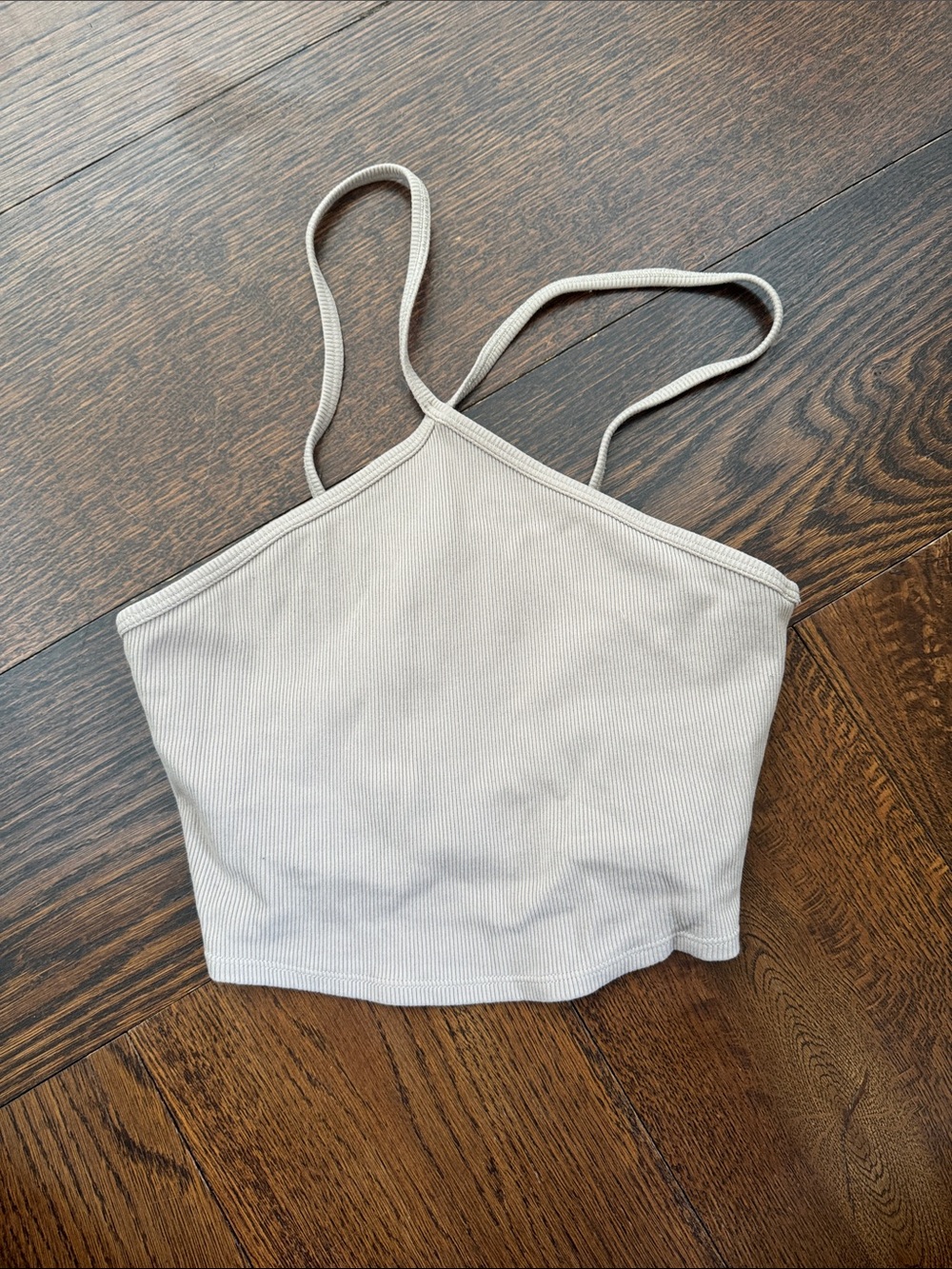 Alo Yoga Ribbed Halter Crop Top - Cream